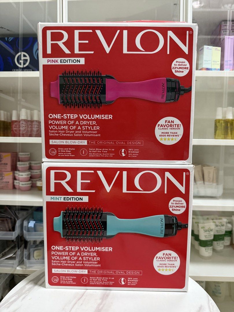 REVLON One-Step Dryer and Volumizer (Category: Hair) located in Quezon City. Submitted by happyfactoryph (Listing ID 1440257275, Image 1). Description: HF Seller Picks ✨ Discounted prices until end of May. REVLON One-Step Dryer and Volumizer - P5490 (from P6990) Colors available: Pink Mint Shop Details ⭐ MOP: COD, BPI, BDO, Metrobank, Gcash ⭐ Meet-up: Marikina Heights (everyday), BGC (weekdays only) ⭐ Shipping: Grab, Lalamove, J&T, LBC⁣ ⁣ ⭐ ORDER