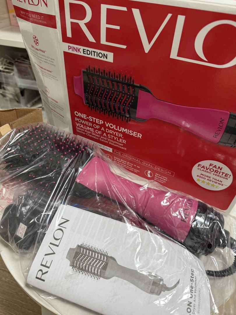 REVLON One-Step Dryer and Volumizer (Category: Hair) located in Quezon City. Submitted by happyfactoryph (Listing ID 1440257275, Image 2). Description: HF Seller Picks ✨ Discounted prices until end of May. REVLON One-Step Dryer and Volumizer - P5490 (from P6990) Colors available: Pink Mint Shop Details ⭐ MOP: COD, BPI, BDO, Metrobank, Gcash ⭐ Meet-up: Marikina Heights (everyday), BGC (weekdays only) ⭐ Shipping: Grab, Lalamove, J&T, LBC⁣ ⁣ ⭐ ORDER