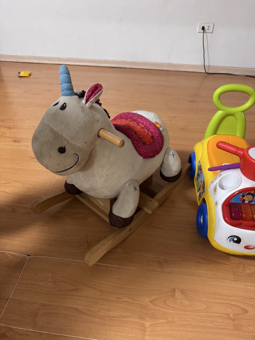 Rocking unicorn rocking horse (Category: Other Kids Furniture) located in Quezon City. Submitted by bxvee (Listing ID 1440340104, Image 2). Description: needs cleaning na stock but lightly used. loc qc near sm north. lalamove pick up.