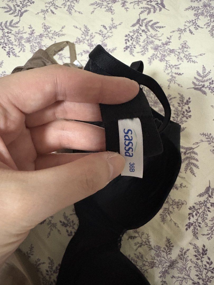 Sassa Bras (Black & Taupe) - 36B (Category: Undergarments & Loungewear) located in Quezon City. Submitted by bluefrenchorn (Listing ID 1440214594, Image 3). Description: - Set of 2 Sassa bras - Colors: Black and Taupe - Size: 36B - Offers comfortable support - Creates a smooth silhouette - Perfect for everyday wear - Excellent value for two bras Washed only then stored Never worn.
