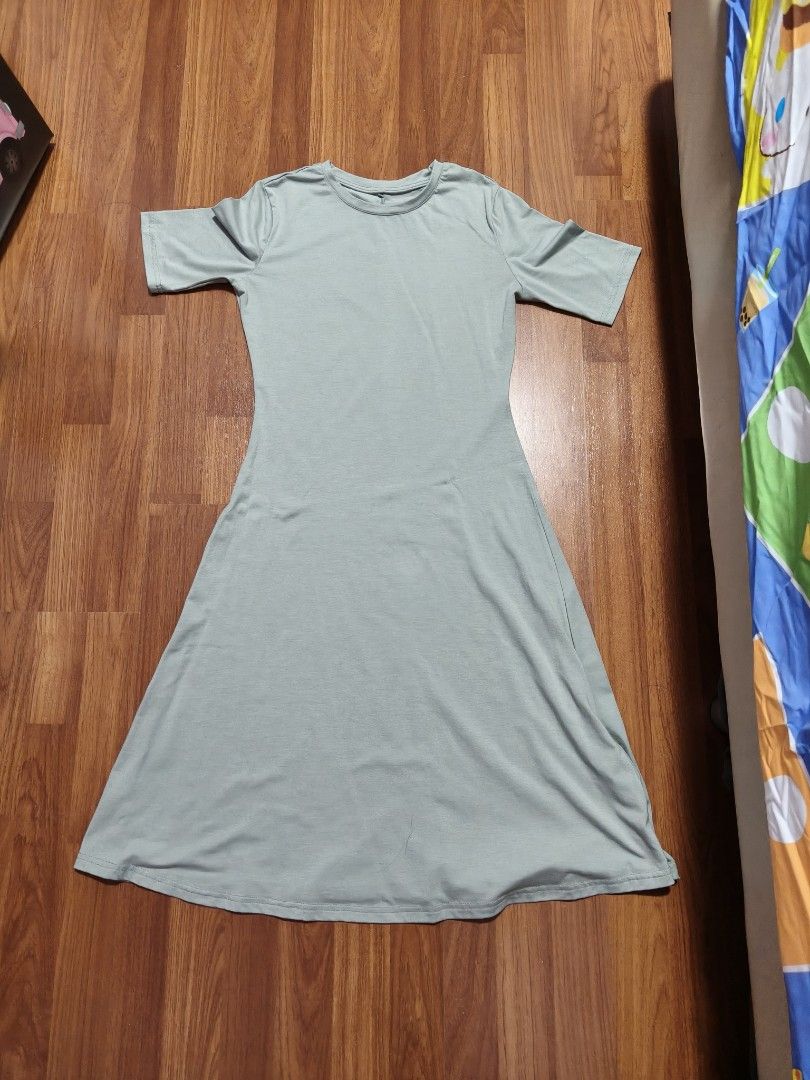 midi dress with spaghetti straps Green Ribbed Spaghetti Strap Bodycon Midi Dress Large