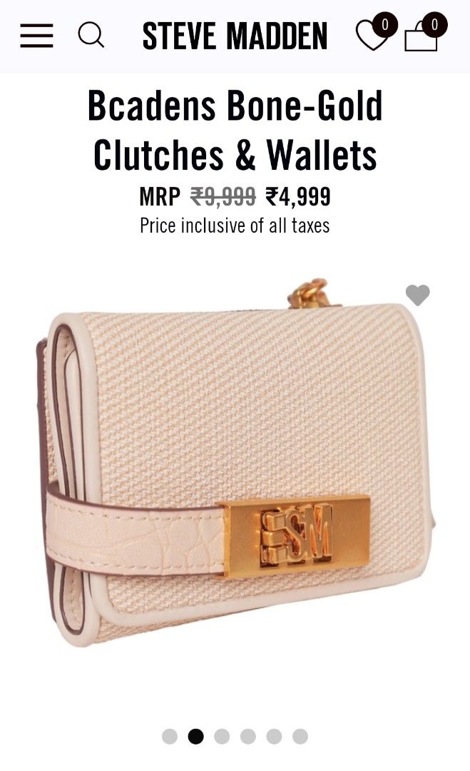 Steve Madden "BCADENS" Bone/Gold Multi-Part Wallet | Original (Category: Wallets & Card holders) located in Manila. Submitted by prelovedbasketfinds (Listing ID 1440364333, Image 2). Description: - Authentic Steve Madden Wallet -Brand new - Elegant and stylish designer look -Spacious compartments for cards, cash, and essentials -Compact, lightweight, and easy to carry -Gold-tone hardware for a classy finish -Perfect for everyday use or gifting.