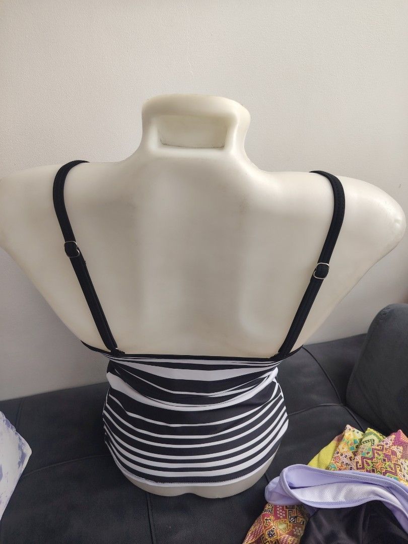 Striped Bikini Set - Tankini Top & Bottoms (Category: Bikinis & Swimsuits) located in Antipolo. Submitted by goodsinger (Listing ID 1440256318, Image 2). Description: - Black and white striped tankini bikini set - Adjustable straps for a comfortable fit - Matching bottoms included - Size S - Ideal for swimming or poolside lounging - Comfortable and stylish design.