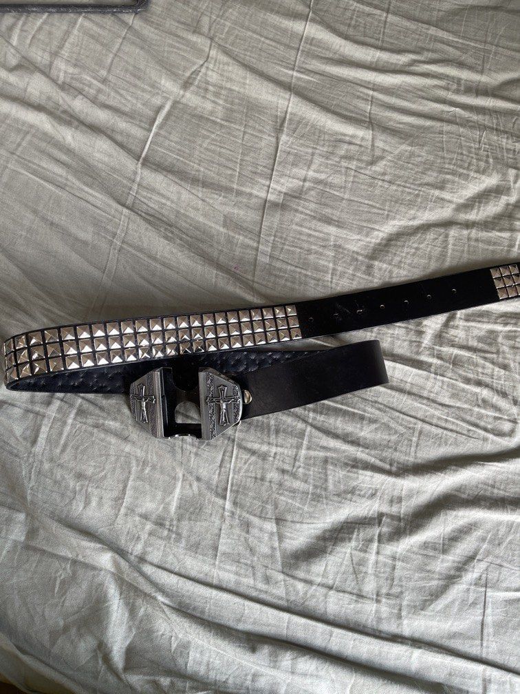Studded black leather novelty belt with lighter case (Category: Belts) located in Manila. Submitted by moolodica (Listing ID 1440239504, Image 1). Description: I lost the kerosene lighter :( 43” or 110cm RFS: raising funds to pay for my cat’s surgery.