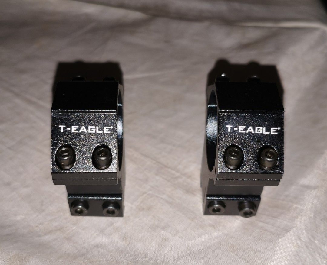 T-Eagle Scope Mounts for Rifles (Category: Other Sports Equipment and Supplies) located in Quezon City. Submitted by j.c.declutter (Listing ID 1440257745, Image 2). Description: - Brand: T-Eagle - Material: Black Metal - Type: Scope Mounts - Condition: New - Features: Sturdy and reliable - Ideal for: 11mm Rifle rail builds and upgrades - Inquire for questions..