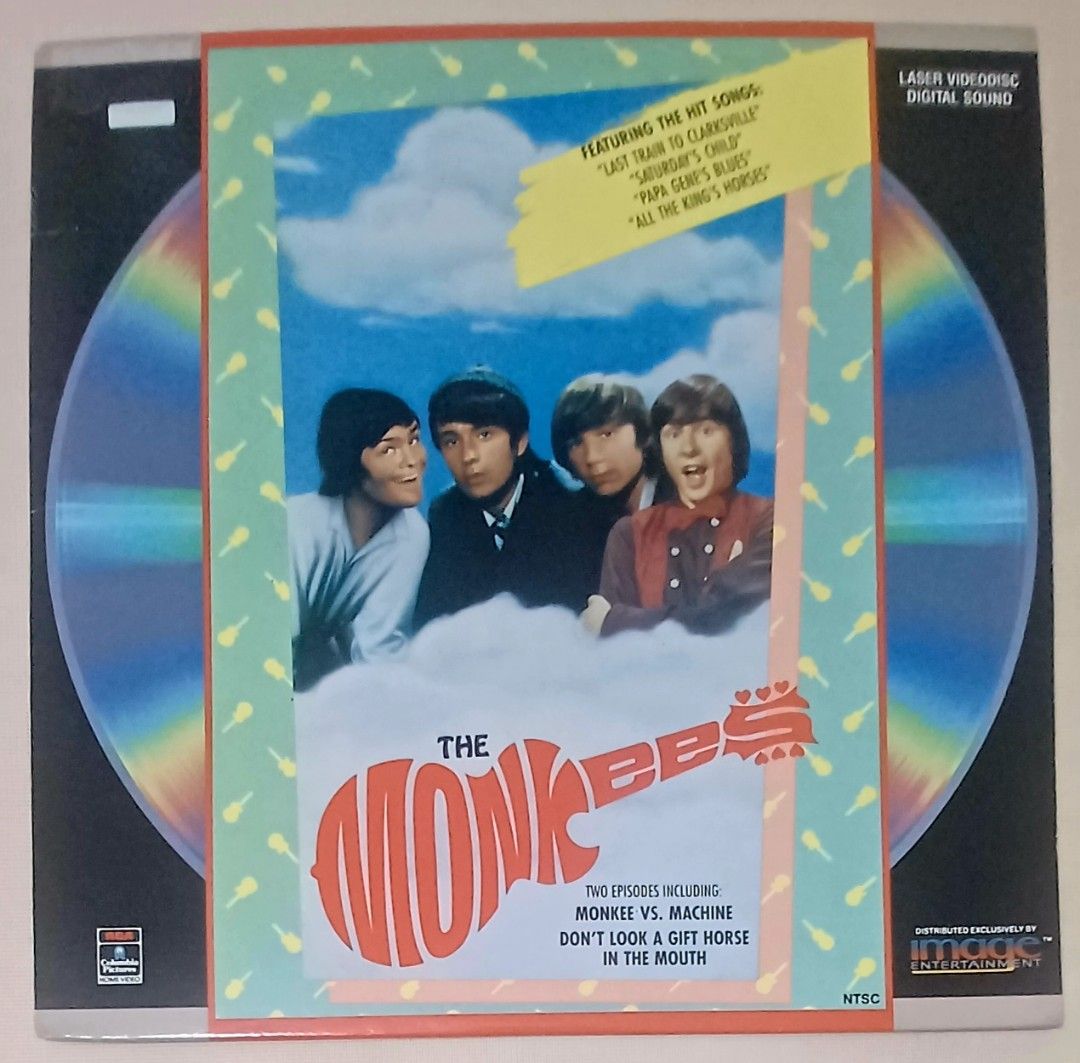 The Monkees Laserdisc "Monkee vs. Machine" & "Don't Look a Gift Horse" (Category: CDs & DVDs) located in Quezon City. Submitted by wjmae (Listing ID 1440264429, Image 1). Description: - The Monkees Laserdisc featuring two classic episodes: 'Monkee vs. Machine' and 'Don't Look a Gift Horse in the Mouth'. - Includes hit songs such as 'Last Train to Clarksville' and 'Papa Jean's Blues'. - NTSC format. - Approximate runtime of 40 minutes. - A must-ha