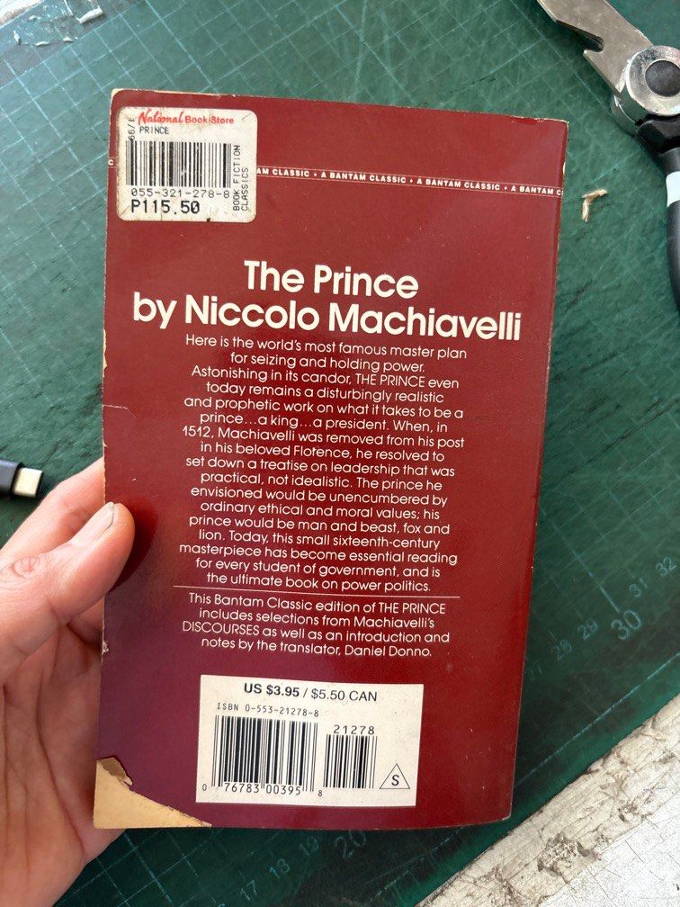 The Prince by Niccolo Machiavelli (Category: Storybooks) located in Quezon City. Submitted by jellyjo (Listing ID 1440238530, Image 3). Description: The Prince by Niccolo Machiavelli.