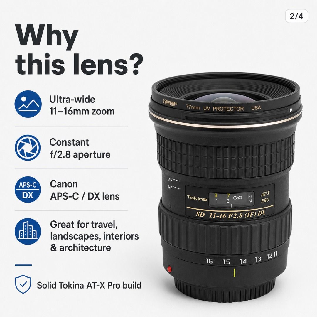 Tokina 11–16mm f/2.8 AT-X Pro DX Lens — Canon Mount, Photography