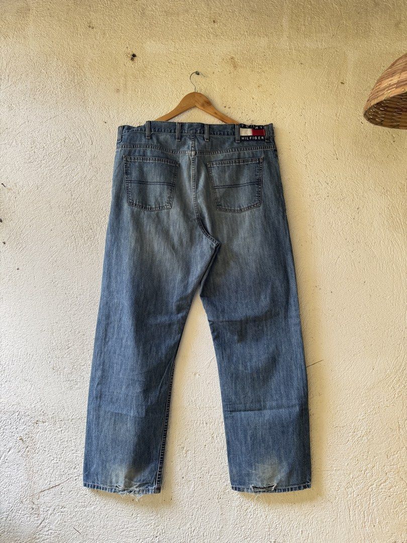 Tommy Hilfiger denim (Category: Jeans) located in Lipa City. Submitted by scrap.threads (Listing ID 1440234921, Image 3). Description: Item: Tommy Hilfiger denim Price: 400 Dimes: Width - 38 Length - 44.5 Hem - 9.5 Issue: heel bite check pics Lipa City Ship via J&T (Shouldered by buyer) Payment via Gcash ***Notice*** Color may vary due to lighting. Payment first. Item/s are thrifted or used condition unless stated otherwise. Please manage your ex