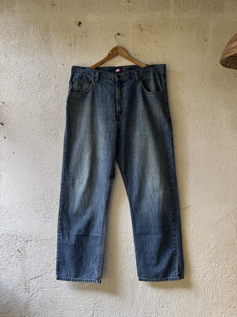Tommy Hilfiger denim (Category: Jeans) located in Lipa City. Submitted by scrap.threads (Listing ID 1440234921, Image 2). Description: Item: Tommy Hilfiger denim Price: 400 Dimes: Width - 38 Length - 44.5 Hem - 9.5 Issue: heel bite check pics Lipa City Ship via J&T (Shouldered by buyer) Payment via Gcash ***Notice*** Color may vary due to lighting. Payment first. Item/s are thrifted or used condition unless stated otherwise. Please manage your ex