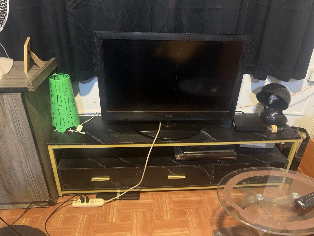 Tv rack (Category: TV Consoles) located in Pasay City. Submitted by jenque (Listing ID 1440302860, Image 1). Description: Tv rack with tv .