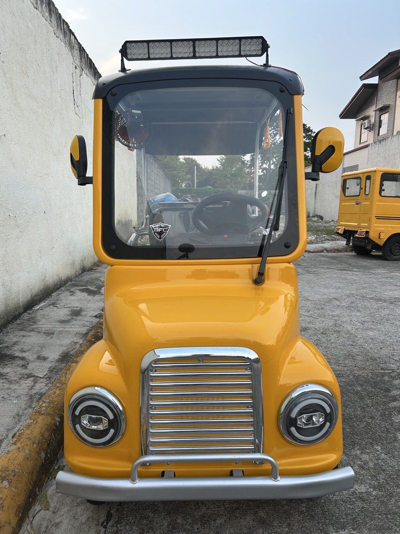 Vintage Retro 4 wheels ebike (Category: Bicycles) located in Manila. Submitted by jo.yu1223 (Listing ID 1440382937, Image 3). Description: • 2000W motor • 60V45AH Battery • 4-5 seats • Anti theft alarm • wiper • crownlight • side mirror signal light • hazard • dashcam • big compartment • tubeless tires • bluetooth speaker built in • back signal light • under light • handle passenger • drumbrake • foot brake • handbrake • horn • mini fan.