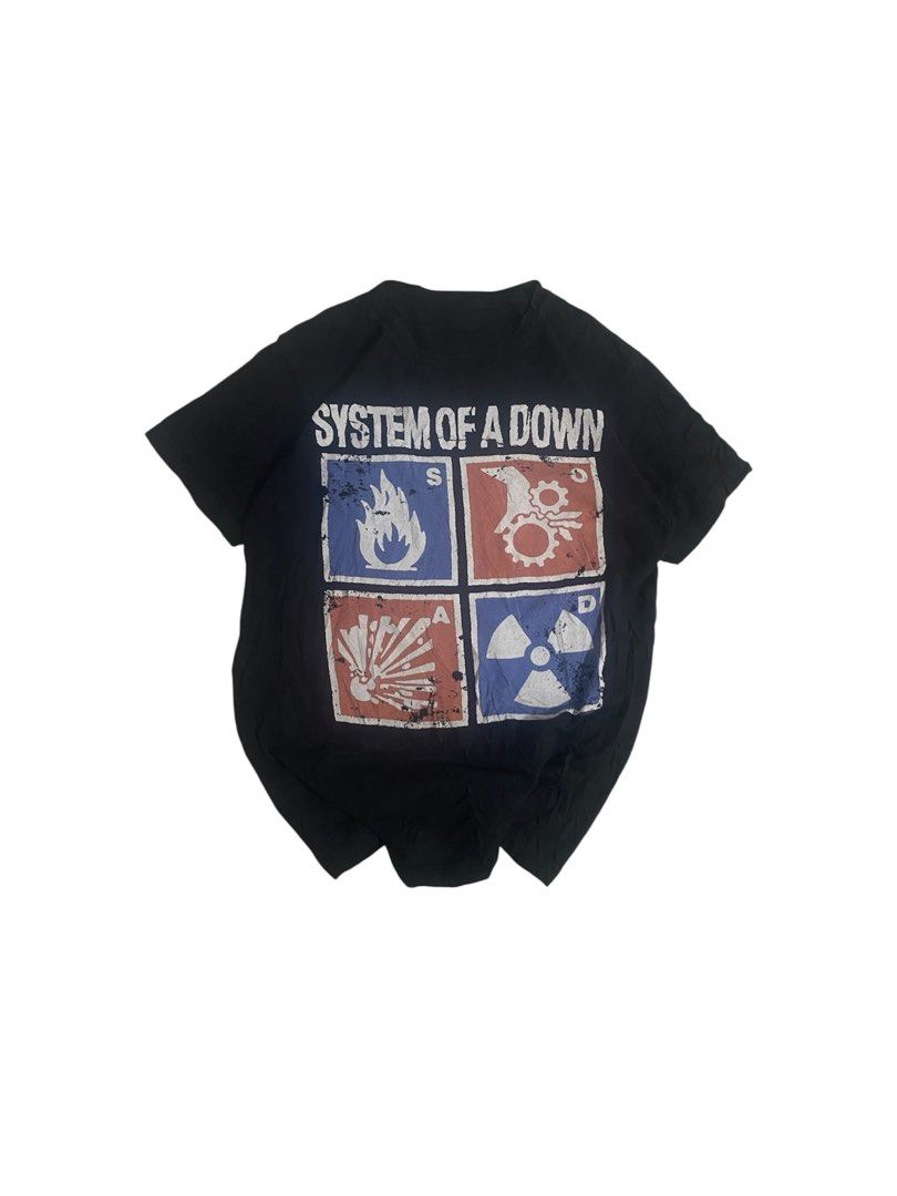 Vintage System Of A Down Hazard Official T-shirt (Category: Tshirts & Polo Shirts ) located in Los Banos. Submitted by adothrift (Listing ID 1440259908, Image 1). Description: Vintage System Of A Down Hazard Band Official T-shirt Size: M-L Dimensions: Width - 20 Length - 26.