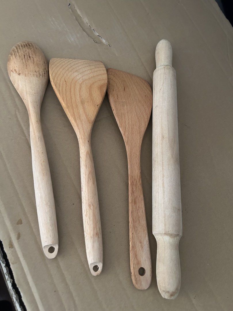 Wooden Spoon, Spatula Set, and Rolling Pin (Category: Other Kitchenware & Tableware) located in Santa Rosa. Submitted by allisonburgers (Listing ID 1440264124, Image 2). Description: - Set includes: 1 large spoon, 2 spatulas, 1 rolling pin. - Made from natural wood. - Simple, functional design. - Ideal for everyday cooking and baking. - Essential kitchen tools..