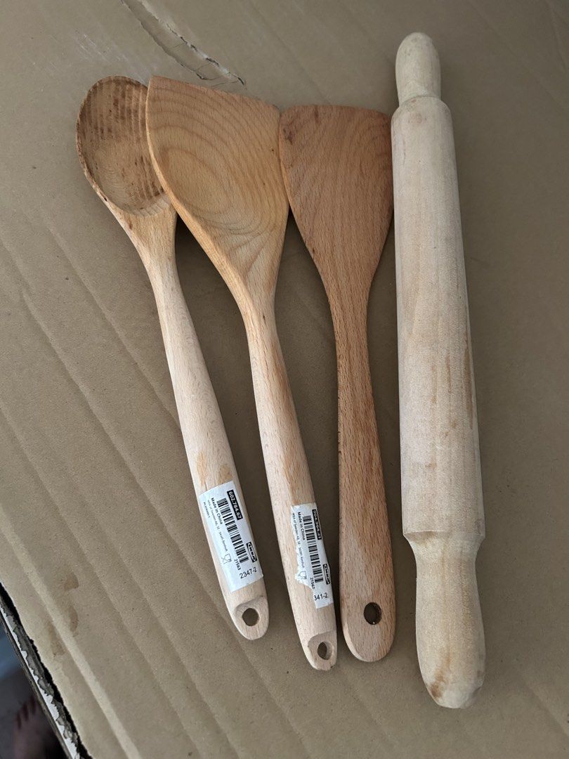 Wooden Spoon, Spatula Set, and Rolling Pin (Category: Other Kitchenware & Tableware) located in Santa Rosa. Submitted by allisonburgers (Listing ID 1440264124, Image 1). Description: - Set includes: 1 large spoon, 2 spatulas, 1 rolling pin. - Made from natural wood. - Simple, functional design. - Ideal for everyday cooking and baking. - Essential kitchen tools..