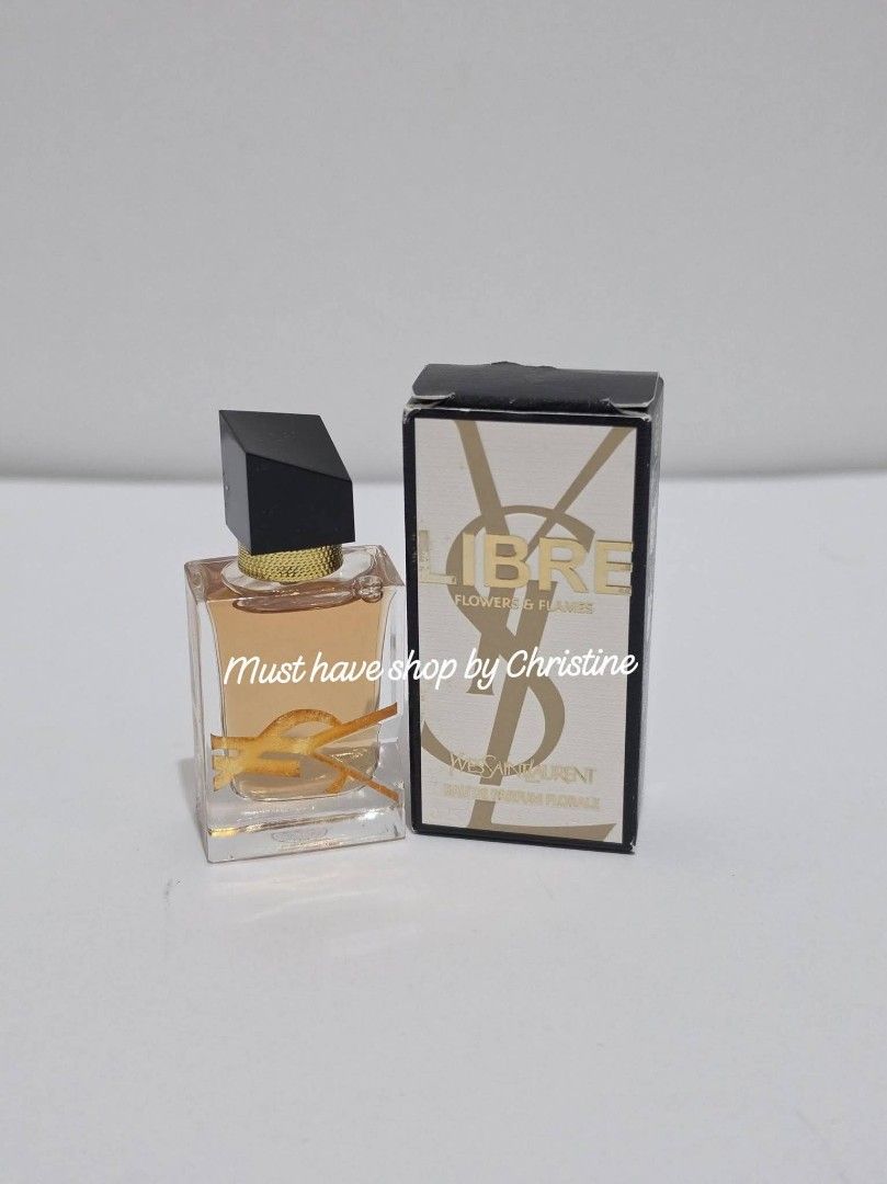 YSL libre flower and flames mini 7.5ml (Category: Fragrance & Deodorants) located in Bauang. Submitted by chictine (Listing ID 1440336858, Image 1). Description: YSL libre flower and flames 7.5ml mini onhand and ready to ship brandnew and sealed guaranteed original or moneyback source from US location: Bauang, La Union courier: Jnt/Lbc.