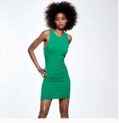 ZARA Green Fitted Dress (Category: Dresses) located in Manila. Submitted by dc___8 (Listing ID 1440327282, Image 1). Description: Selling for 650 + sf - used twice - nice for summer - stretchable RFS: need to declutter asap :).