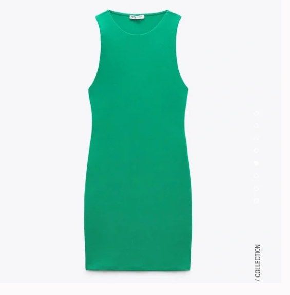 ZARA Green Fitted Dress (Category: Dresses) located in Manila. Submitted by dc___8 (Listing ID 1440327282, Image 2). Description: Selling for 650 + sf - used twice - nice for summer - stretchable RFS: need to declutter asap :).