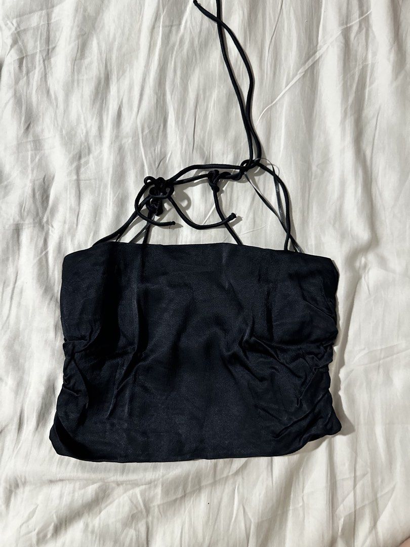 zara satin top in black (Category: Sleeveless) located in Manila. Submitted by fayekim (Listing ID 1440340369, Image 1). Description: .