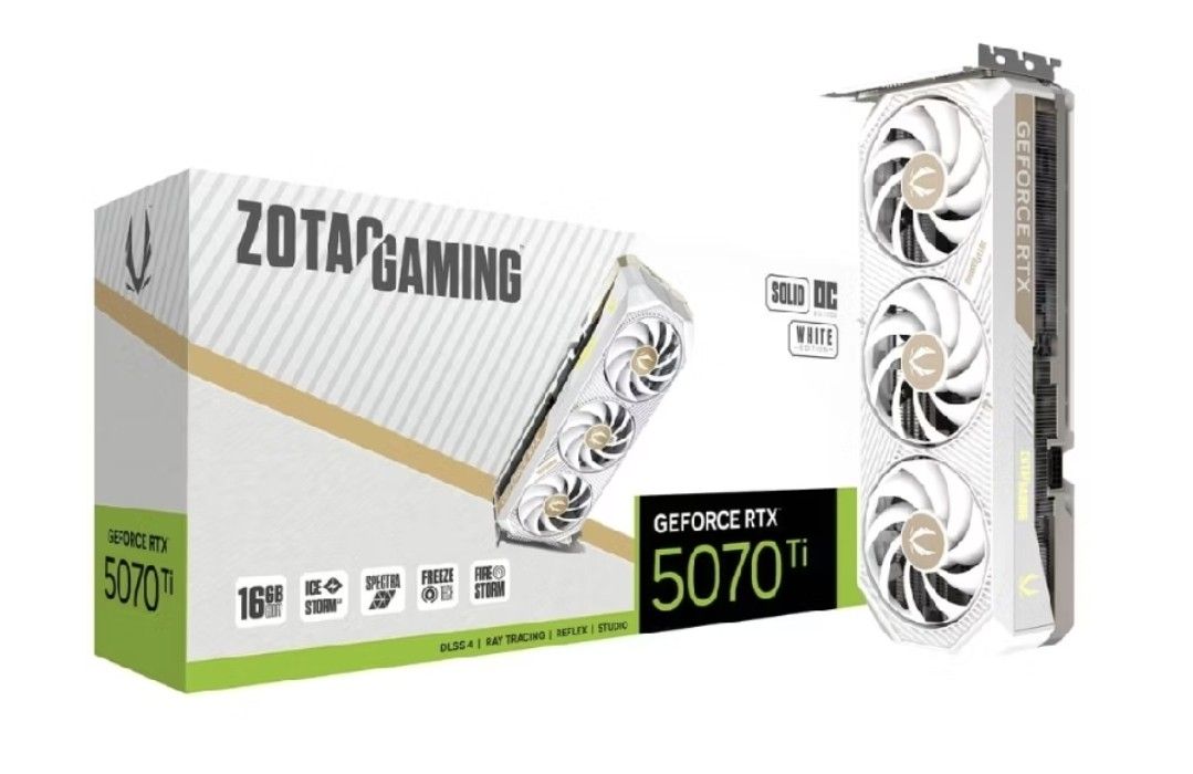ZOTAC GAMING GeForce RTX 5070 Ti Solid Core OC WHITE EDITION465985941275955200