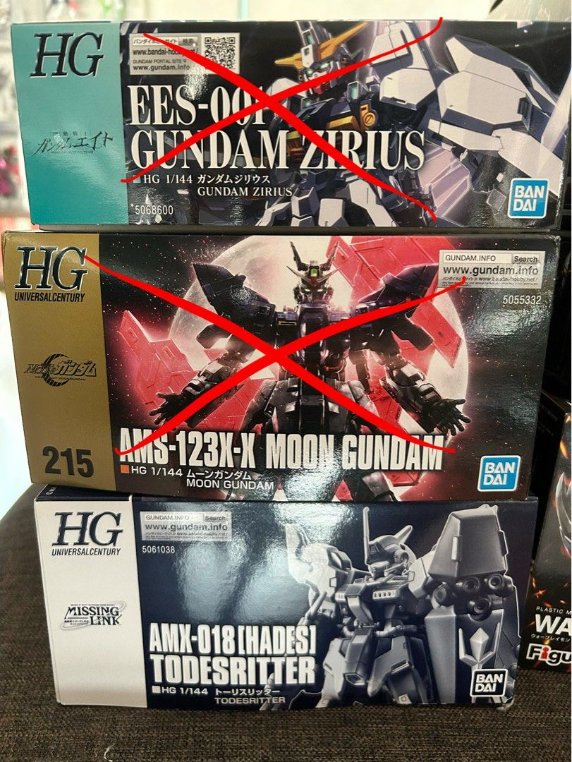 1/144 HG Bandai Gundam Gunpla Zirius Moon Todesritter (Category: Gundam Model Kits) located in Singapore. Submitted by thewillows (Listing ID 1437035913, Image 1). Description: BNIB, paynow/paylah and meetup only price negotiable if buy more, check out my other listings for other items 1. HG Todesritter $45 2. HG Moon Gundam $40 (SOLD) 3. HG Zilius $40 (SOLD).