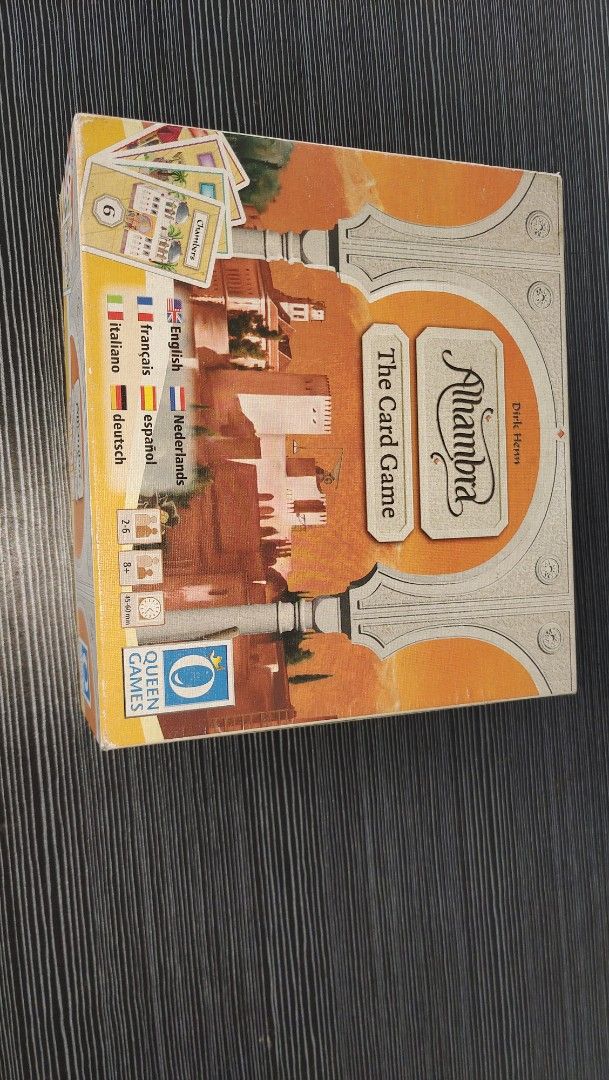 Alhambra The Card Game by Queen Games (Category: Board Games & Puzzles) located in Mandaluyong City. Submitted by declutter_girl (Listing ID 1440521983, Image 2). Description: *note: Alhambra (card version, not tiles) - all cards are sleeved *all parts complete *all in good condition *boxes: 8-9 out of 10 meetup: Megamall/Shangrila or courier pick-up l. location: Mandaluyong.
