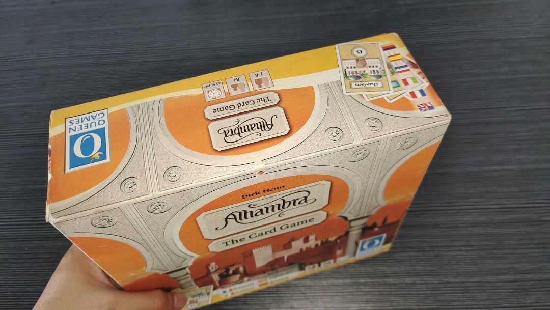 Alhambra The Card Game by Queen Games (Category: Board Games & Puzzles) located in Mandaluyong City. Submitted by declutter_girl (Listing ID 1440521983, Image 1). Description: *note: Alhambra (card version, not tiles) - all cards are sleeved *all parts complete *all in good condition *boxes: 8-9 out of 10 meetup: Megamall/Shangrila or courier pick-up l. location: Mandaluyong.