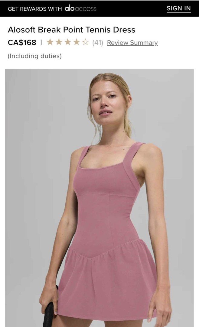 Alosoft Break Point Dress Pink (Category: Activewear) located in Quezon City. Submitted by flourency (Listing ID 1440525546, Image 1). Description: Brand New With Tags - Size XS - With built in shorts Meet up: Powerplant Mall 3,500.