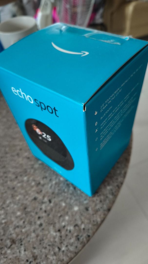 Amazon Echo Spot Smart Display - Black (Category: Soundbars, Speakers & Amplifiers) located in Calamba. Submitted by boldphoenix.5a1840 (Listing ID 1440413163, Image 1). Description: - Amazon Echo Spot in Black - Features a 2.5-inch touchscreen display - Connects wirelessly via Bluetooth - Voice control with Alexa for questions, music, weather updates, and more - Compact and stylish design, ideal for bedside tables or kitchen counters - in origin