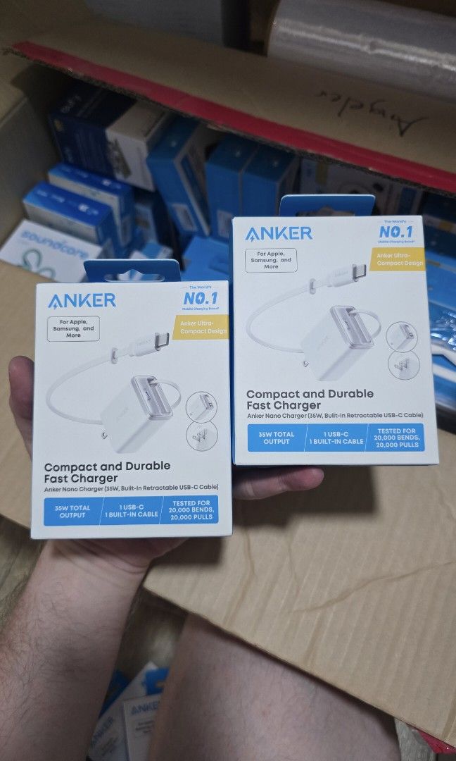 Anker Nano Charger 35w Built in Retractable Cable (Category: Other Gadgets) located in Malabon City. Submitted by hyrugadgets (Listing ID 1440563082, Image 1). Description: Anker Nano Charger 45w with Retractable Cable P.990.