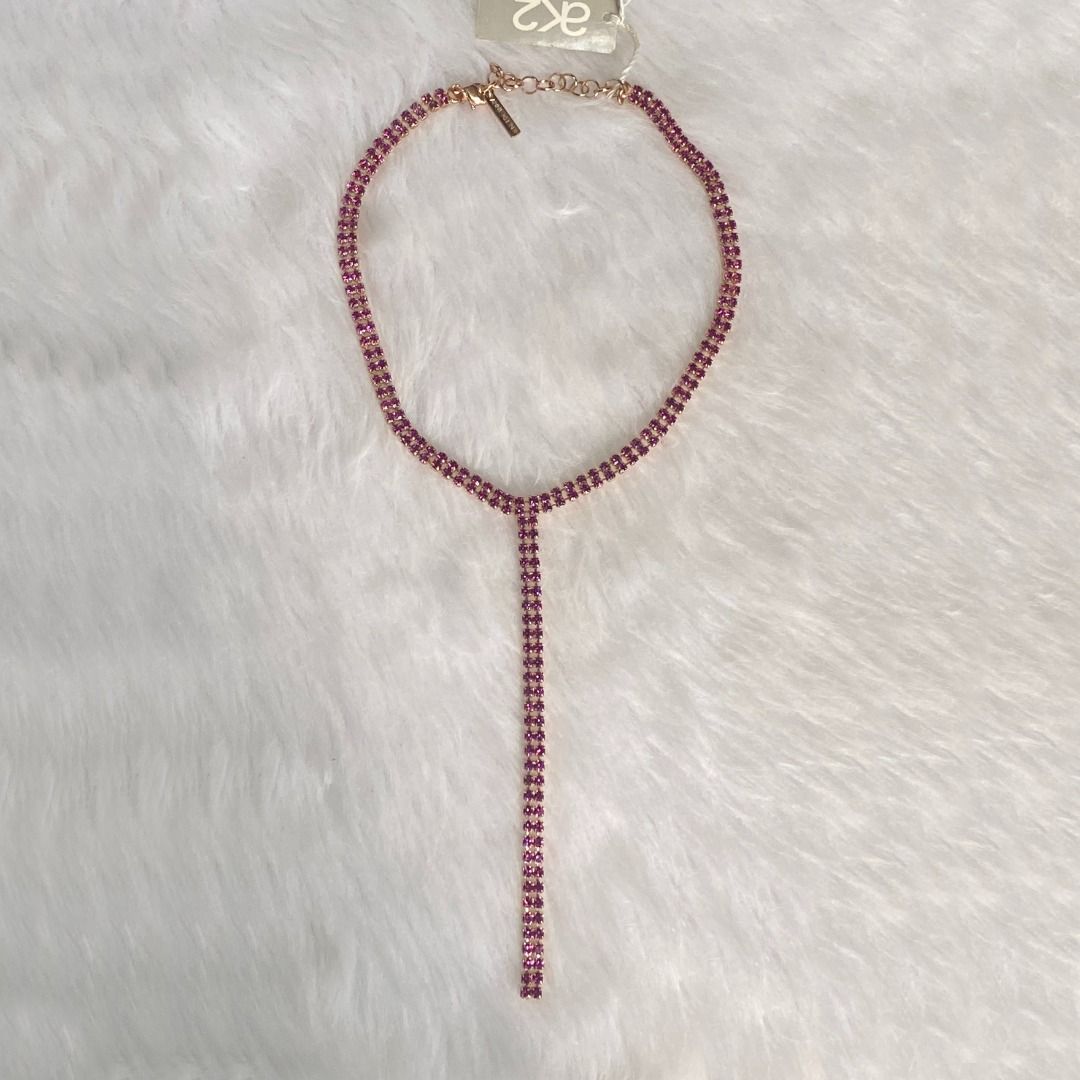 Anne Klein Rose Gold Pink Rhinestones Lariat Necklace (Category: Necklaces) located in Cebu City. Submitted by posh_avenue888 (Listing ID 1440554596, Image 3). Description: New with tags. From Japan. 100% authentic!!! Chain: 12 inches; Drop: 4.5 inches. You can also purchase the set for a discount. .