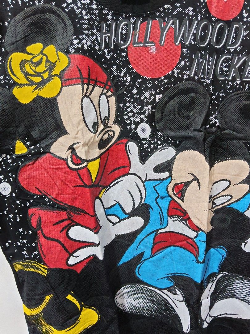 AOP Disney Hollywood Mickey & Minnie (Category: Tshirts & Polo Shirts ) located in Taguig. Submitted by thriftedminds (Listing ID 1440565272, Image 2). Description: Item: AOP Disney Hollywood Mickey & Minnie🔥 ‎Size: The Black ‎Width: 21.5 ‎Length: 28.5 ‎Condition: Excellent ‎Issue: Loose stitching on hem DM to purchase 📩.