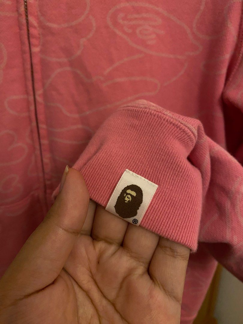 BAPE Pink Hoodie Full Zip (Category: Coats, Jackets and Outerwear) located in Quezon City. Submitted by c6890k (Listing ID 1440500257, Image 3). Description: Pink Hoodie My most fave Decluttering Dimensions: 19x24.5 Size S in tag but can fit medium to semi large body frames .