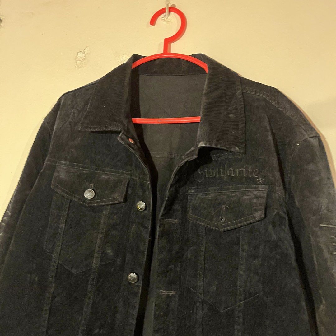 Black Corduroy Office Wear (Category: Coats, Jackets and Outerwear) located in Quezon City. Submitted by giometryyy (Listing ID 1440561853, Image 2). Description: L26 W21 Heavy Material Excellent condition Embroidered design Superb quality!!! Ideal for office ootd 📍East Fairview, QC 🛵Lalamove/J&T payment first .