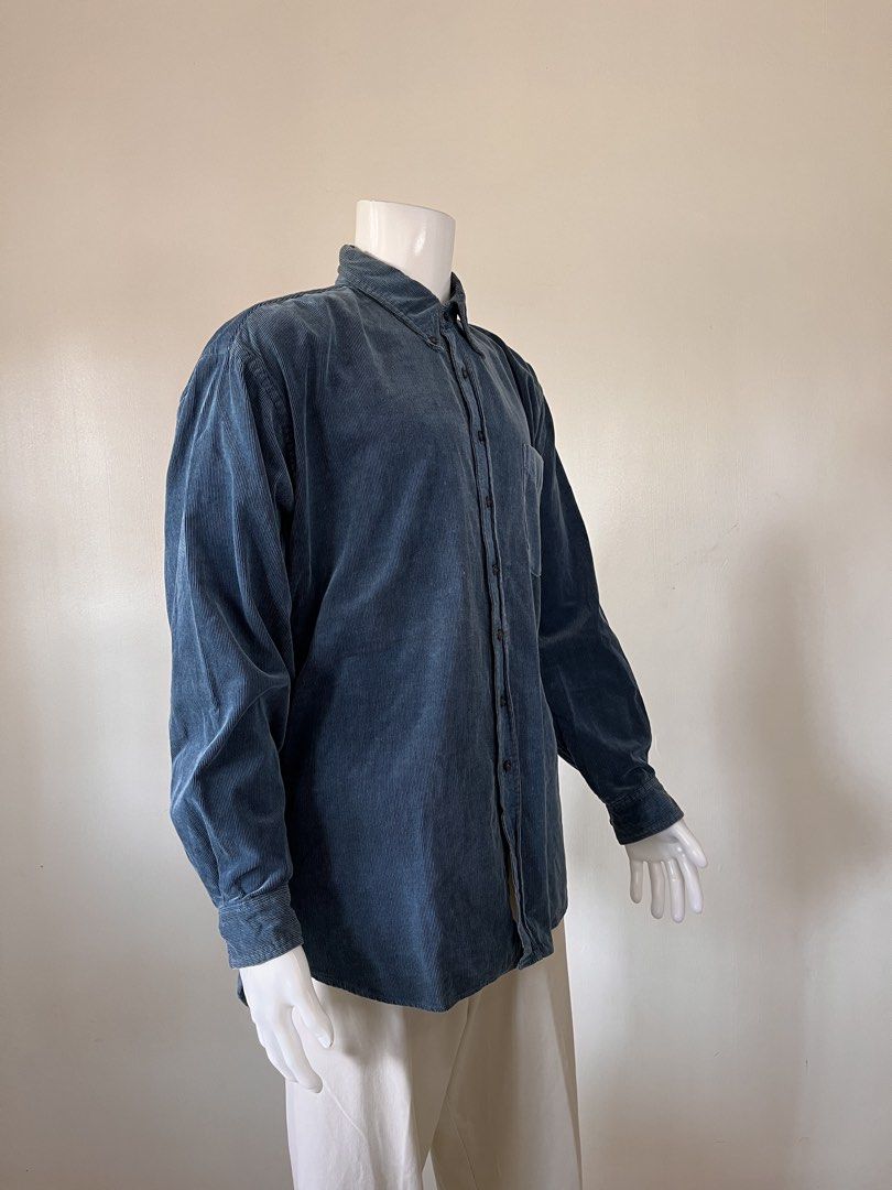 Blue Corduroy Long Sleeve Button Up Shirt (Category: Tshirts & Polo Shirts ) located in Laoag. Submitted by revybe (Listing ID 1440420824, Image 3). Description: W:26 L:31 Condition: 9/10 swipe to see details and issue Mine - P550 Color may vary due to the lighting in photographs As all of these things are preloved, please limit your expectations and be a responsible buyer.