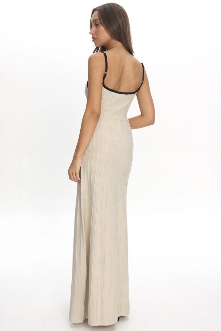 BNWT indikah interstellar contrast knit maxi dress (Category: Dresses) located in Angeles City. Submitted by thriftchic_ (Listing ID 1440472950, Image 3). Description: ♡ brandnew with tag! ♡ knit maxi dress ♡ adjustable spaghetti straps ♡ contrast neckline and straps ♡ MOP: Gcash ♡ Payment first basis ♡ J&T🚚 .