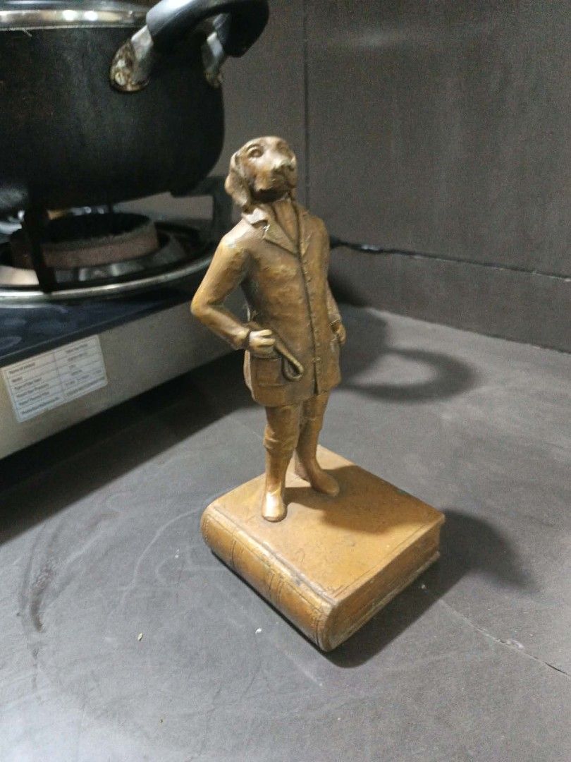 Brass man dog head statue display (Category: Vintage Collectibles) located in Manila. Submitted by kurukutuk (Listing ID 1440398179, Image 2). Description: brass man dog head statue display 7.5 x 4 inches HxL made of brass.