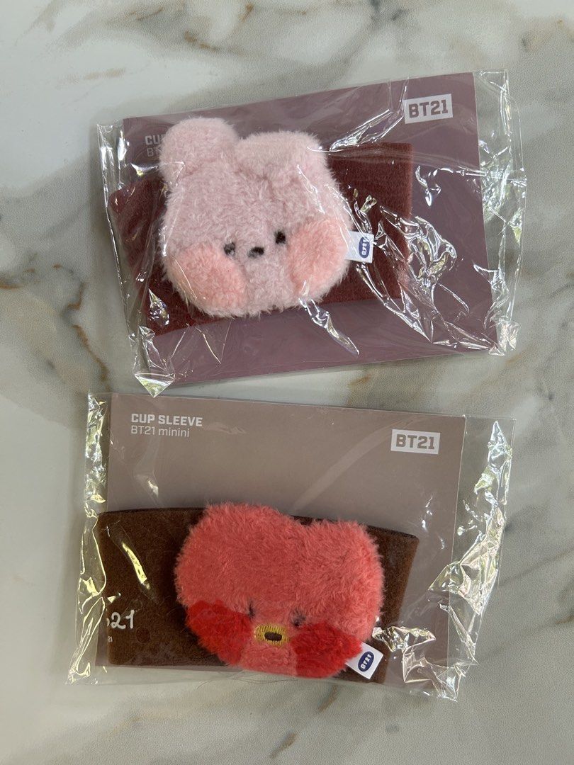 BT21 Tata & Cooky minini cupsleeves (Category: Character Goods) located in Dasmarinas. Submitted by vminniescart (Listing ID 1440442811, Image 1). Description: BT21 Tata & Cooky minini cupsleeve set : ₱750 - can tingi for ₱390 each - sealed - onhand.
