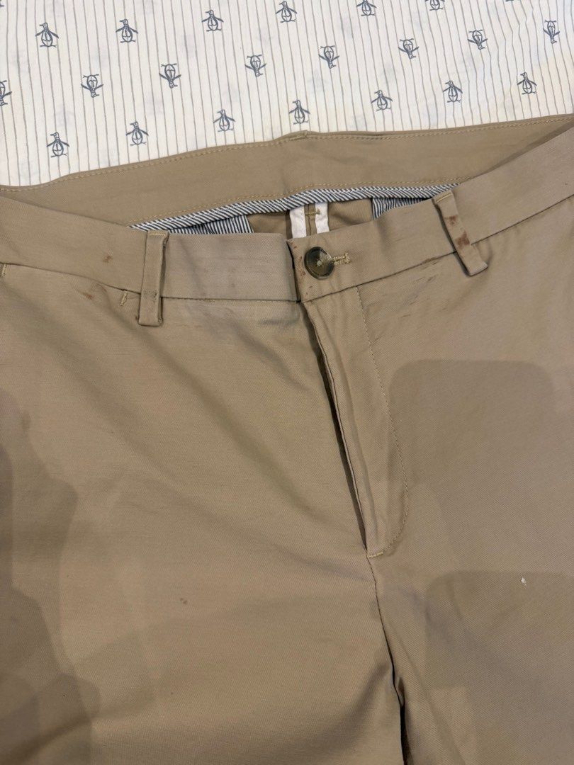 Calvin Klein Khaki Trousers - 33 (Category: Other Bottoms) located in Angeles City. Submitted by mkp125 (Listing ID 1440394232, Image 3). Description: - has some stains that may be washed off - payment via gcash/bpi - sf c/o buyer at P70-90.