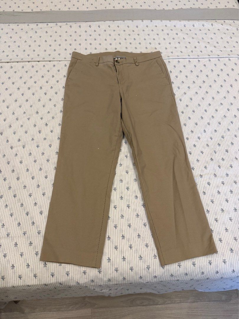 Calvin Klein Khaki Trousers - 33 (Category: Other Bottoms) located in Angeles City. Submitted by mkp125 (Listing ID 1440394232, Image 1). Description: - has some stains that may be washed off - payment via gcash/bpi - sf c/o buyer at P70-90.