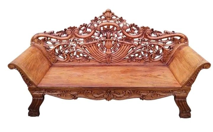 Cleopatra sala set solid narra (Category: Sofas) located in Manila. Submitted by carmelites36250 (Listing ID 1440467346, Image 3). Description: Cleopatra Sala Set made of solid and very thick Red Narra Wood with thru and thru design. Restored and ready to use for only P35,450. Size 3 Seater L78 x W21 x SH17 x H44 Single Seater L38 x W21 x SH17 x H44 Center Table L37 x W19 x H19 all in inches.