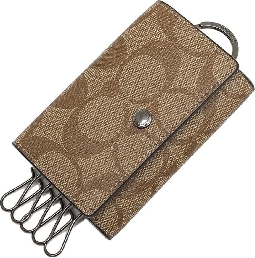 Coach Tan Five Key Ring Signature (Category: Luxury Accessories) located in Manila. Submitted by mariasfabshop (Listing ID 1440467991, Image 2). Description: You may send us a message if you want another set of photos of the key ring holder. .