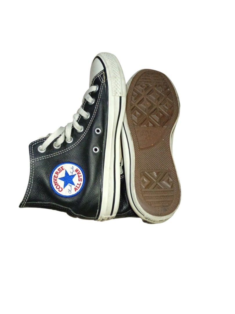 Converse All Star High Top Leather Sneakers (Category: Sneakers) located in Manila. Submitted by josh333444 (Listing ID 1440571207, Image 2). Description: Classic black leather Converse high tops. buyer will shoulder the shipping fee Strictly payment should be made before shipping shipping through: - Lalamove - SPX Meet ups - Robinsons manila - Lrt 1 Stations - Moa - Sm manila.