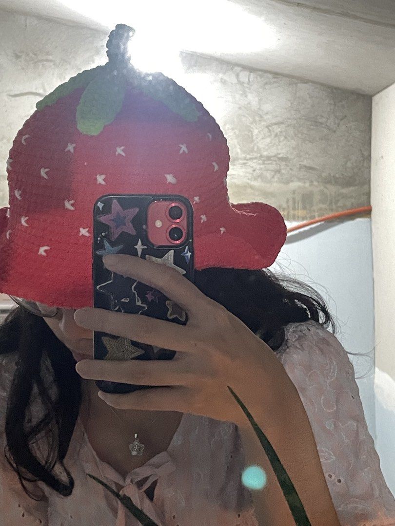 Custom Handmade Cute Strawberry Crochet Bucket Hat (Category: Hats & Beanies) located in Dasmarinas. Submitted by jugem (Listing ID 1440497615, Image 2). Description: 100% handmade rfs: impulse custom purchase, i dont see myself using this in the near future :).