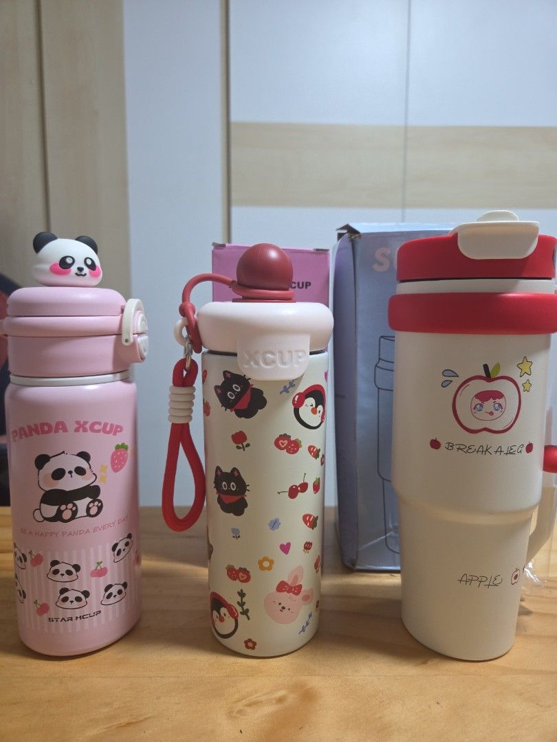 Cute Cartoon Beverage Cups with Lids466990957981880320