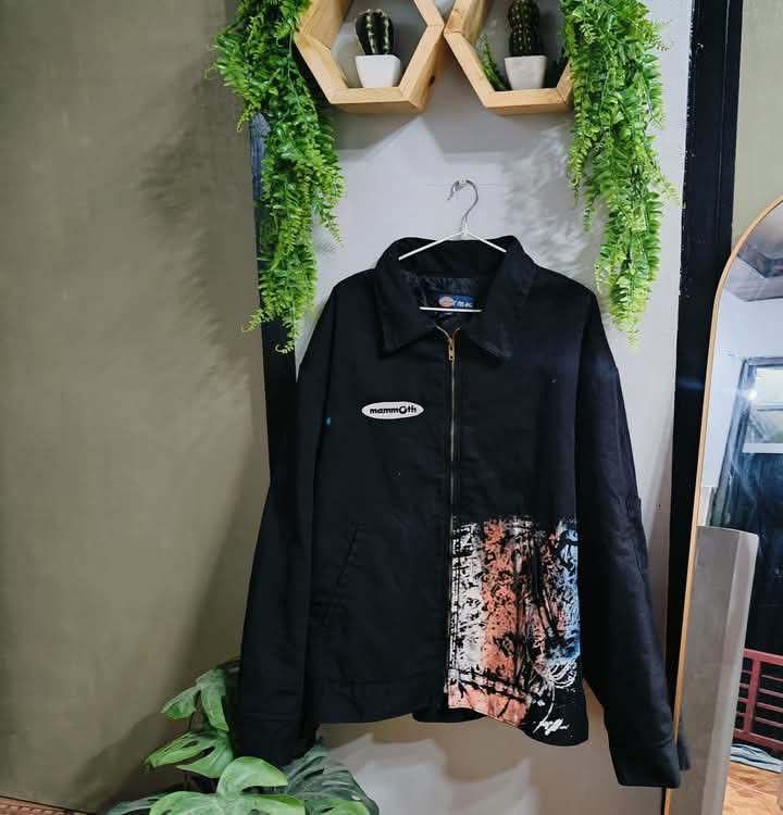 Dickies x The WiseGuys Band Diamond Quilted Inner Work Jacket (Category: Coats, Jackets and Outerwear) located in Manila. Submitted by segunda.mano.ph (Listing ID 1440393739, Image 1). Description: Hand Painted Looks Unofficial Collab that made it more RARE With Inner of Diamond Quilted Pattern 29 by 29 Boxy XL.