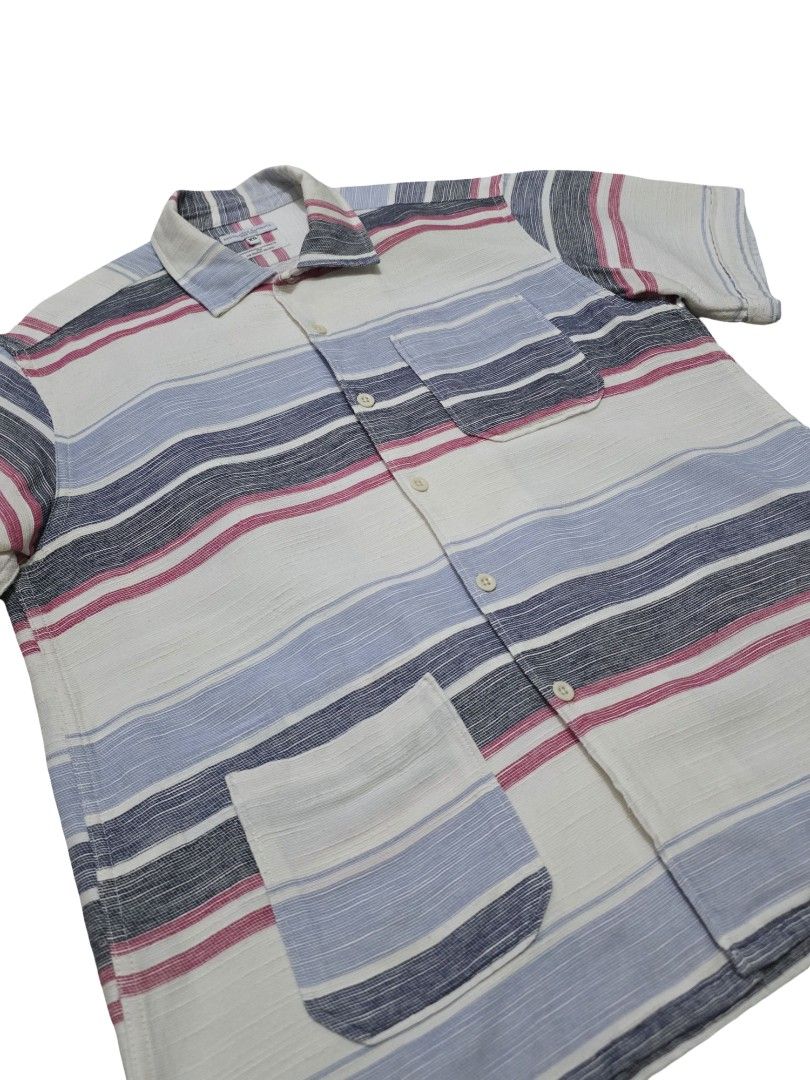 Engineered Garments for The Bureau Belfast Camp Shirt (Category: Tshirts & Polo Shirts ) located in Angeles City. Submitted by recyclecenter (Listing ID 1440547764, Image 3). Description: Engineered Garments for The Bureau Belfast Camp Shirt Size XS fits big fits S - M Measurements : Shoulder 17.75 inches Width 21 inches Length 26.5 inches relax boxy fit open camp collar 1 chest patch pocket and hip patch pocket side slit with gusset nice woven f