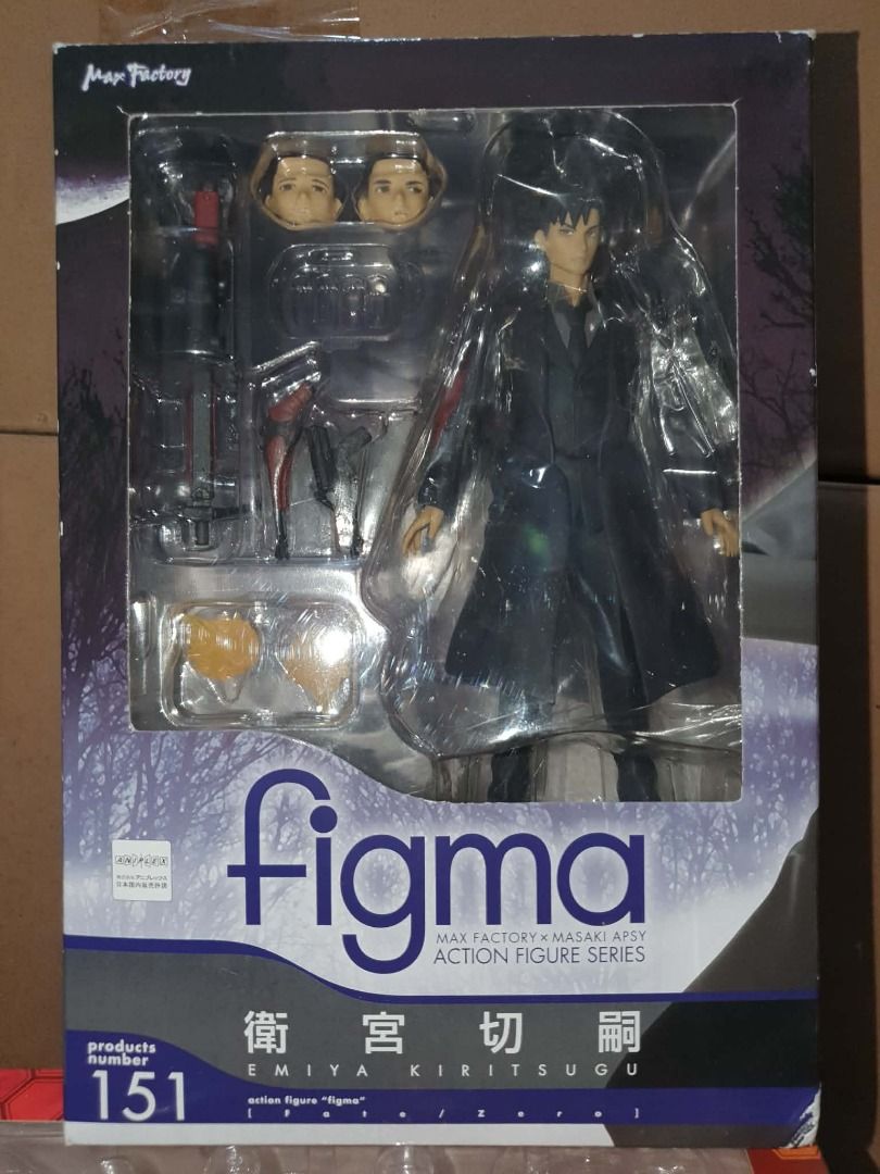 Figma 151 Emiya Kiritsugu (Category: Figurines & Statues) located in Manila. Submitted by gimsamonte (Listing ID 1440574695, Image 1). Description: Missing 1 cigarette Meet ups: UP Technohub(+30), Ever Gotesco(+30), Puregold Commonwealth, TOTAL Commonwealth, Sm North(+60), Megamall(+60), Centris (+40), SM Makati/ Glorietta(+80), SM Fairview (+60).