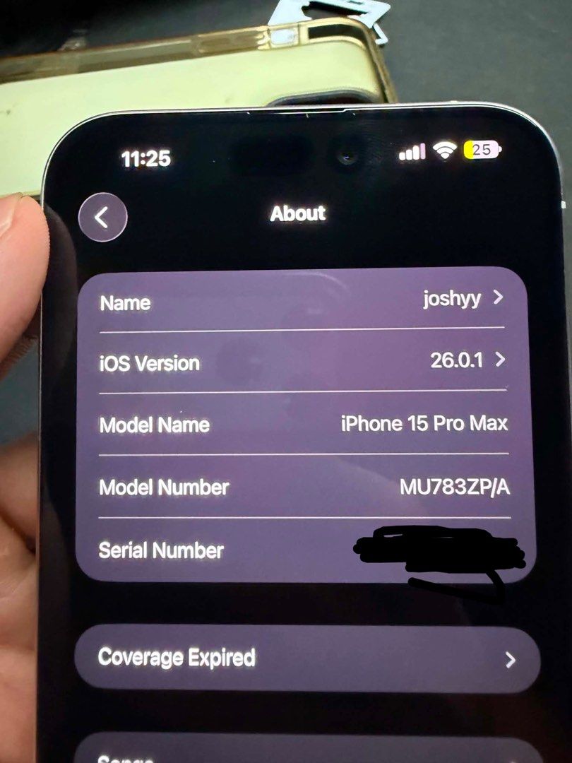 FOR SALE IPHONE 15 PRO MAX 265 GB (Category: iPhone 15 Series) located in Caloocan City. Submitted by joshgem (Listing ID 1440416590, Image 3). Description: NO REPAIR HISTORY ISSUE MINIMAL DENTS 88% BH 728 CYCLE COUNT INCLUSION BOX ONLY WITH RECEIPT.