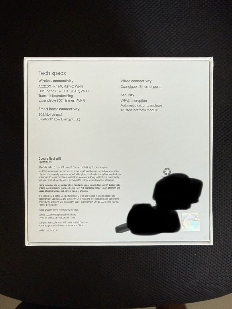 Google Nest Wifi Router and Point - White 2 units466451358213089281